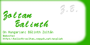 zoltan balinth business card