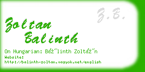 zoltan balinth business card